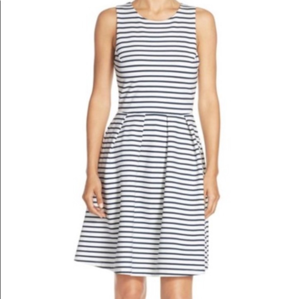 - Felicity and coco navy and white flared dress